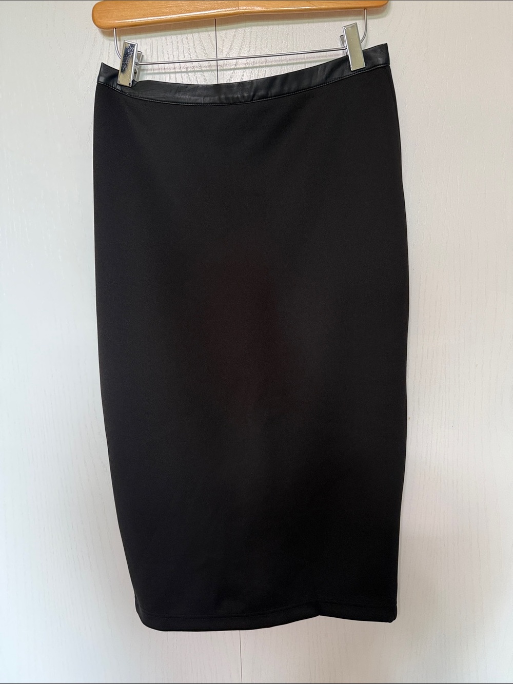 Vero Moda Black Pencil Skirt with Faux Leather Waist
